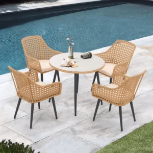 5 Piece Wicker Outdoor Indoor Dining Set