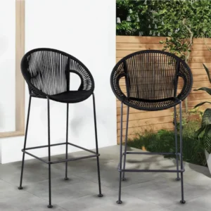 2-Piece Outdoor Rope Bar Chairs