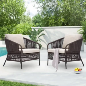 2-Piece Outdoor Rope Single Seater Sofa