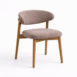 Luna Dining Chair – Walnut & Taupe