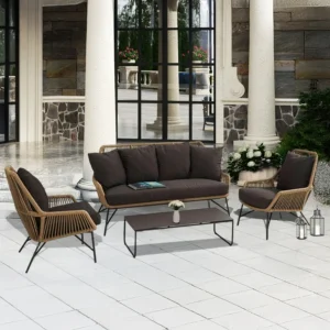 4-Piece Outdoor Rope Patio  Furniture