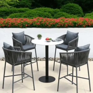 5 Piece Patio Rope Bar Furniture Set