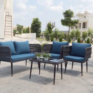 4-Piece Outdoor Indoor Rope Patio Furniture Set